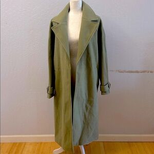 River Island Longline Duster Coat in Sage Green